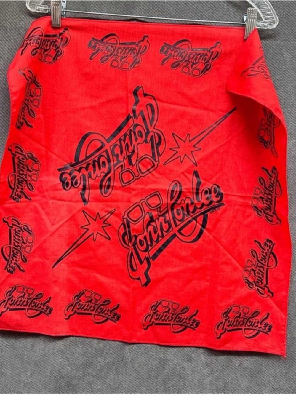 Vintage John Conlee Red Bandana 20" x 21" Handkerchief
